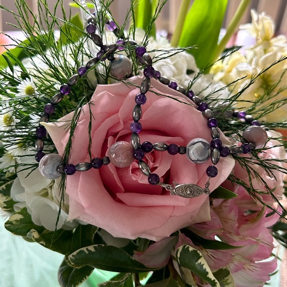 Sterling Silver FACETED MOONSTONE round Necklace, 20” Long - Picture 4 of 4